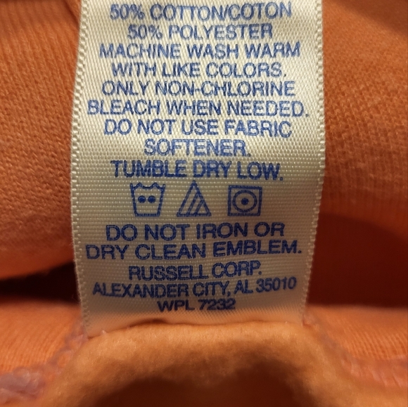 Russell Texas apparel xs salmon color pullover with hoodie - Picture 4 of 5